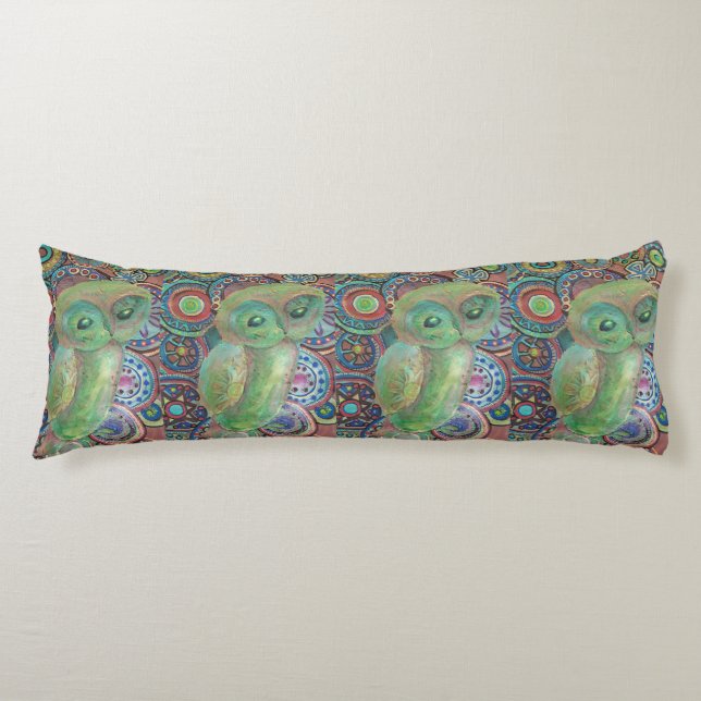 almohada verde del cuerpo del búho (Anverso)
