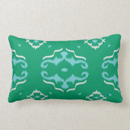 Almohada verde elegante moderna del ikat de la