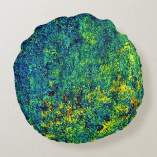 Almohada Verde Flor, Almohada Redonda de Poliéster