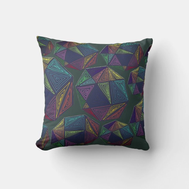 Almohada Verde Garabateada (Anverso)