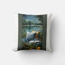 Almohada verde impresa