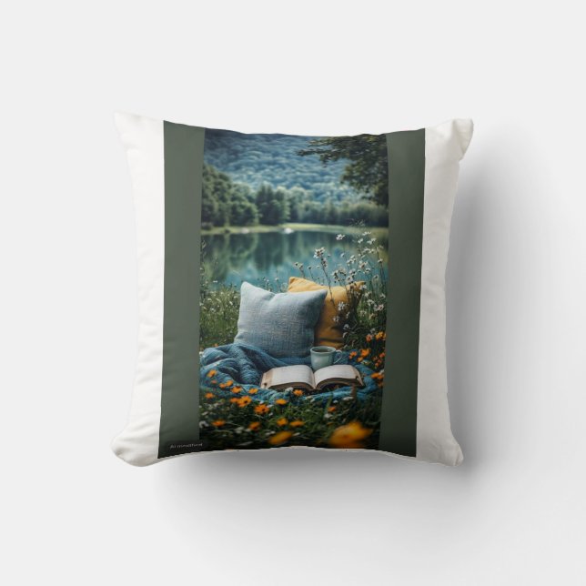 Almohada verde impresa (Anverso)