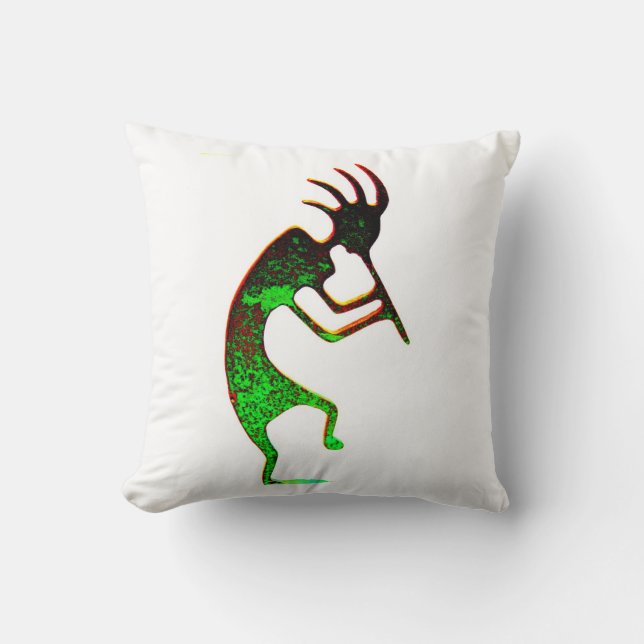 almohada verde kokopelli (Anverso)
