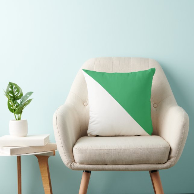 Almohada Verde Mar Diagonal Dos Tonos (Silla)