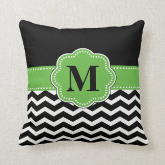 Almohada verde negra de Chevron