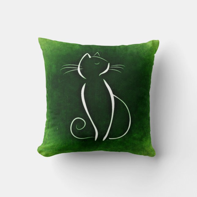 Almohada verde Noir del gato (Anverso)