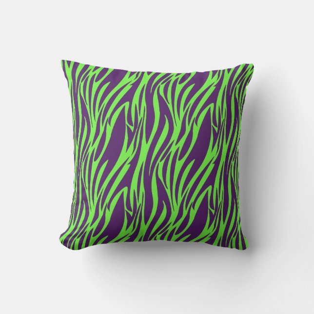 Almohada verde púrpura y de neón enrrollada del (Anverso)