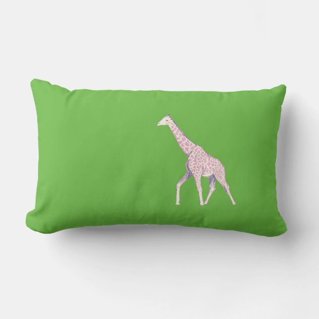 Almohada verde reversible del Lumbar de la jirafa (Anverso)