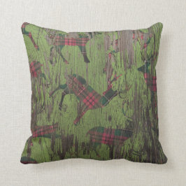 Almohada verde rústica del invierno del día de