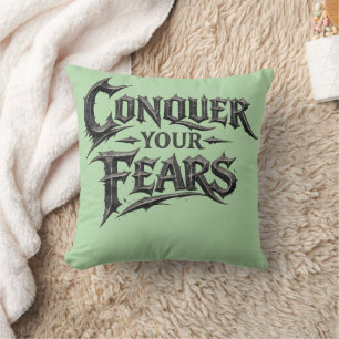 Almohada Verde Sage Motivacional 'Conquista Tus Mi