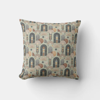 Almohada Verde Salvia Arcos Boho Moderno