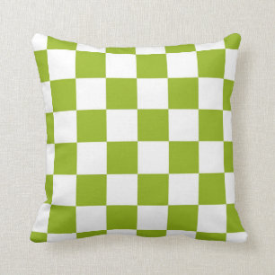 Almohada Verde y Blanca a Cuadros