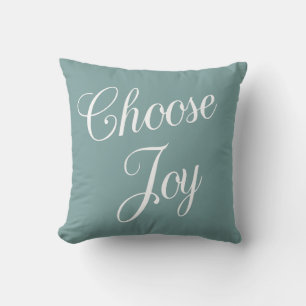Almohada Versículo Bíblico Verde Teal Elige Alegrí