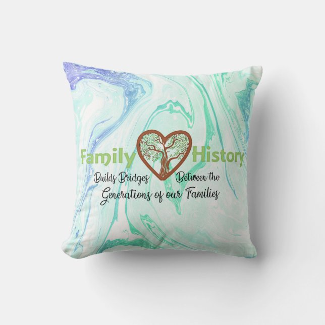 Almohada veteada del árbol de la genealogía de la (Anverso)