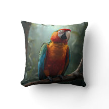 Almohada Vibrante Llena de Color de Guacamayo