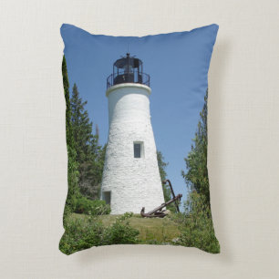 Almohada vieja del acento del faro de la isla de