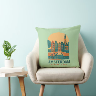 Almohada Vintage Amsterdam - Canal Retro de los Pa