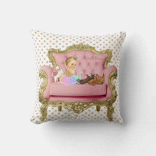 Almohada Vintage Bebé Arcoíris con cachorros en si