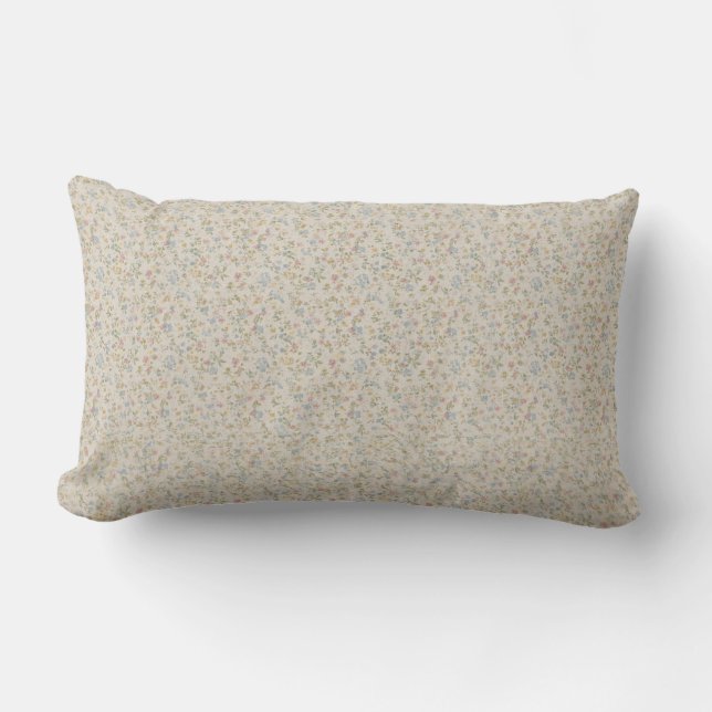 Almohada vintage con estampado floral pastel disty (Anverso)