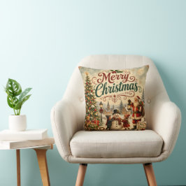 almohada vintage de Navidad para niños