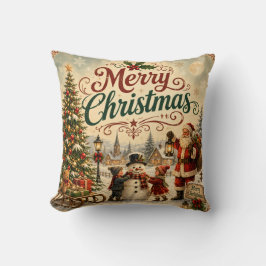 almohada vintage de Navidad para niños