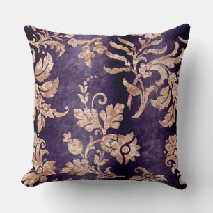 Almohada Vintage Plum Champayne Flora de Terciopel
