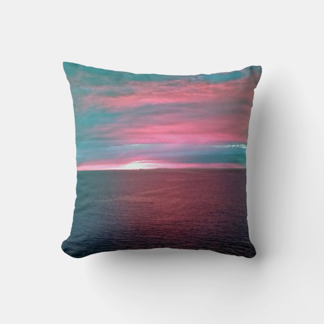Almohada viva de la puesta del sol del océano (Anverso)