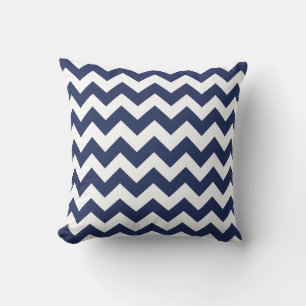 Almohada Zig Zag azul y blanca de medianoche
