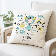 Almohada Zodiac de Aries Cute, Astrología