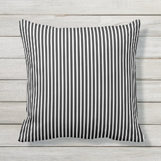 Almohadas al aire libre blancos y negros - raya de