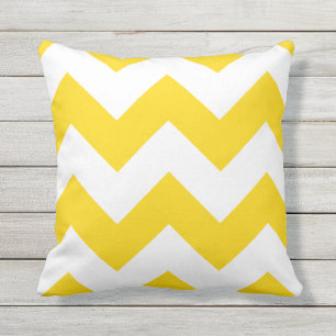 Almohadas al aire libre del zigzag amarillo de