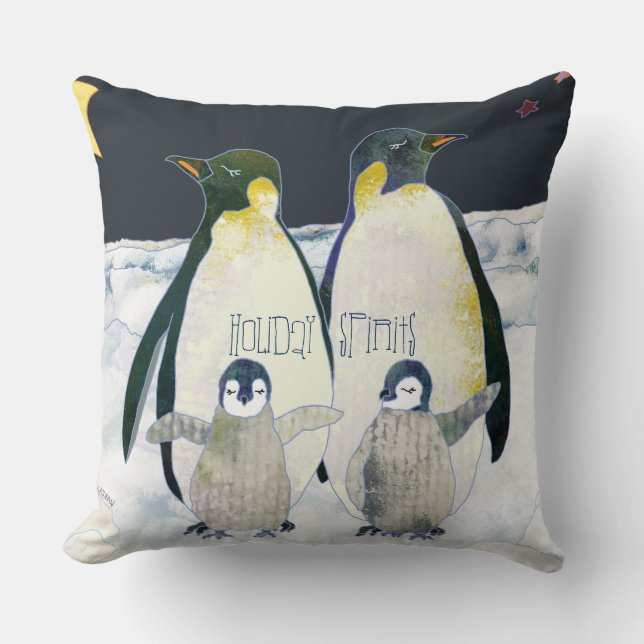 Almohadas alegres del pingüino de emperador de las (Anverso)