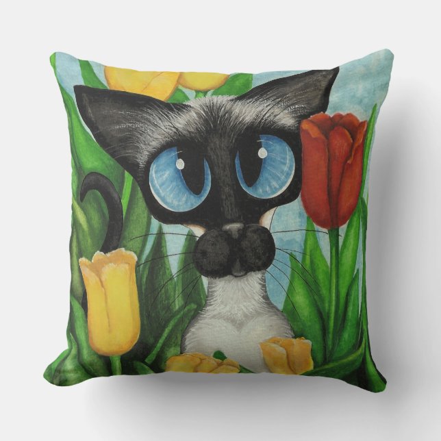 Almohadas American MoJo de gato siamés de nieve de (Anverso)