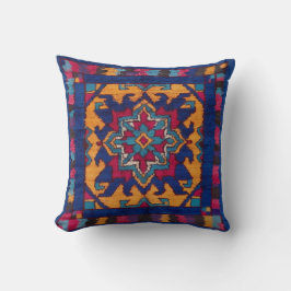 Almohadas azul Kilim Lumbar artesanales: Confort M
