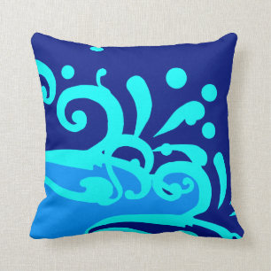 Almohadas azules de la onda