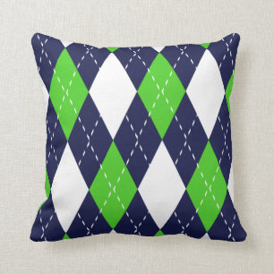 Almohadas azules y verdes del modelo de Argyle