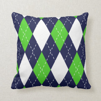 Almohadas azules y verdes del modelo de Argyle