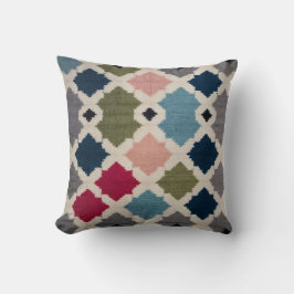 Almohadas blancas de kilim con sofisti geométrico 