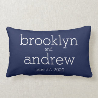 Almohadas Bodas modernas de la Marina Monogramada