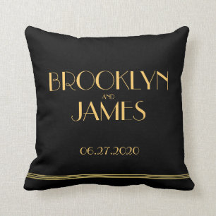Almohadas Bodas Monogramadas Black Great Gatsby
