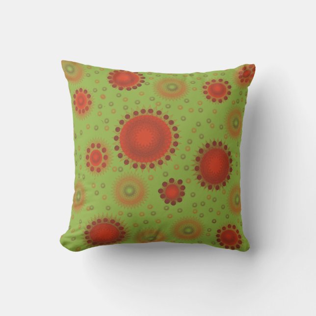 Almohadas Boho Tangerine y Verde American MoJo (Anverso)