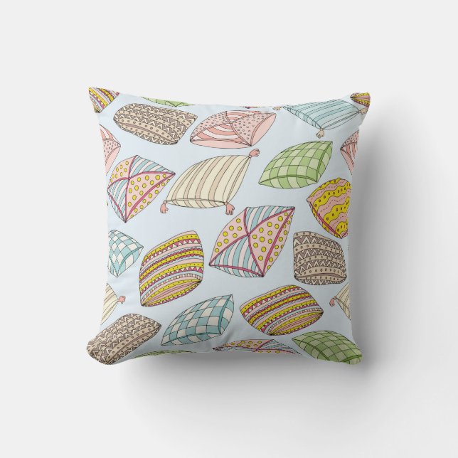 almohadas coloridas, textura inmaculada. (Anverso)