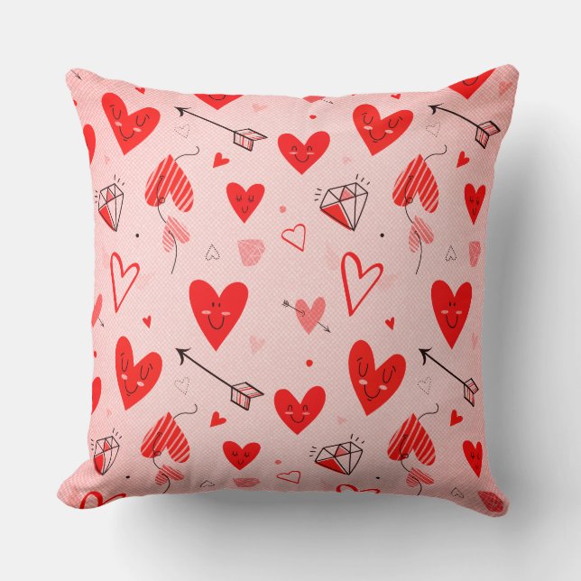 Almohadas con Estampado de Corazón: Difundiendo Am (Anverso)