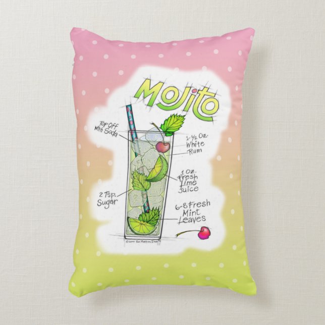 ALMOHADAS DE ACENTO - ARTE DE COCTEL RECETA MOJITO (Frente (Vertical))