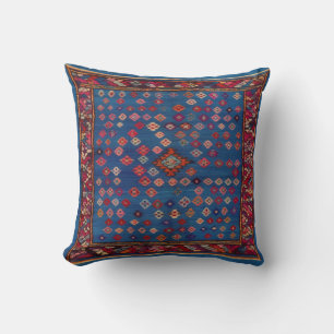 Almohadas de alfombra azul Kilim: un toque clásico