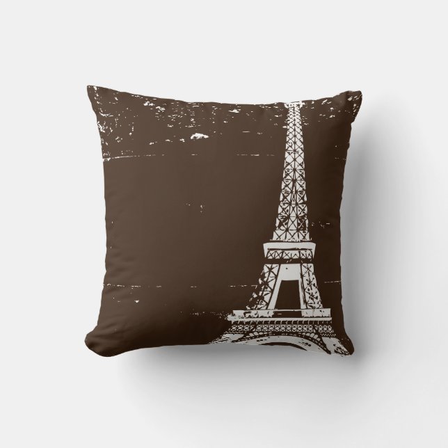 Almohadas de algodón de la Torre Eiffel Personaliz (Anverso)