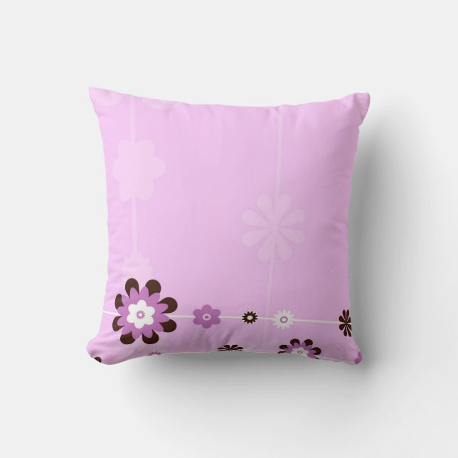 Almohadas de algodón Personalizado de flores rosas (Anverso)