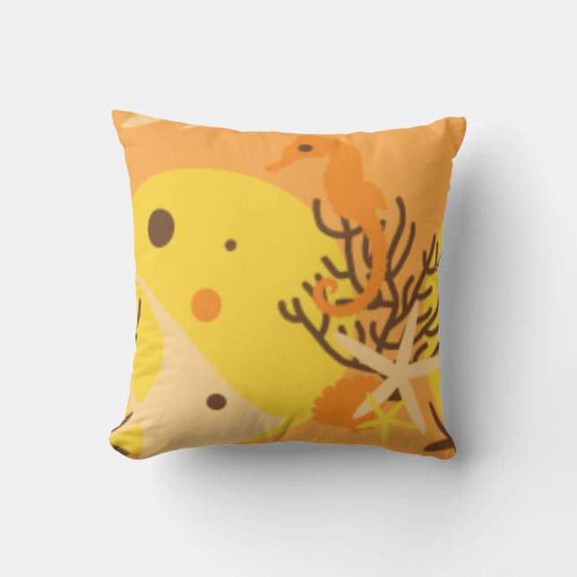 Almohadas de barro con tema marino - Tema de color (Anverso)