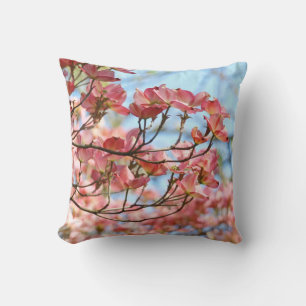 Almohadas de boda de amor Rosado Dogwood Cielo Azu