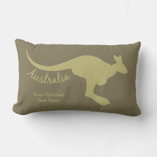 Almohadas de canguro de Australia con texto y colo